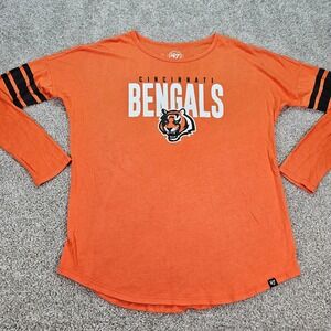 Cincinnati Bengals 47 Brand Long Sleeve‎ Lightweight Orange T-Shirt Small NWOT
